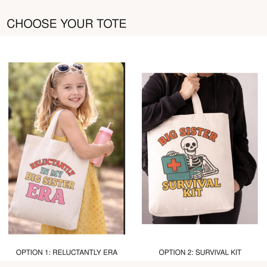 Personalized Big Sister Emergency Kit, New Sibling Gift Box, Tote, Tumbler, Journal, Activities