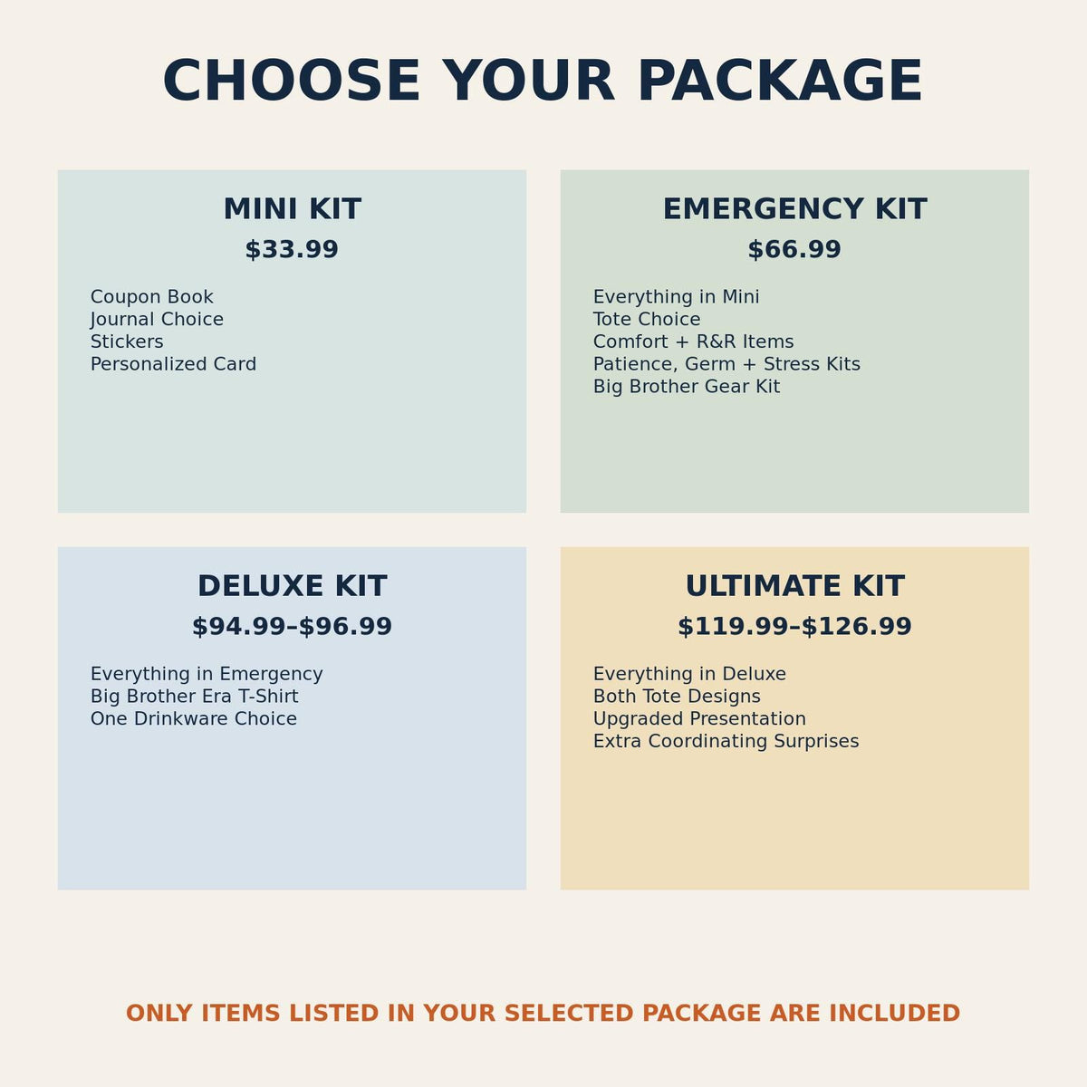 Personalized Big Brother Emergency Kit, New Sibling Gift Box (Ultimate Kit)