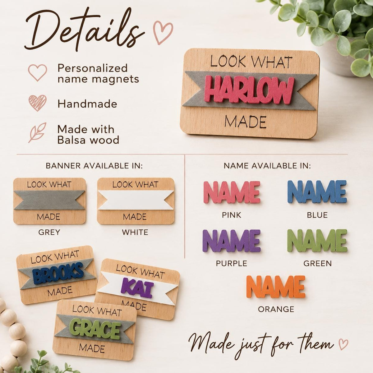 Personalized “Look What I Made” Name Magnet