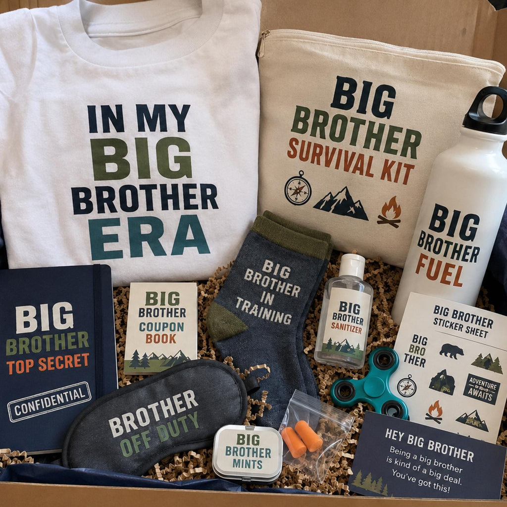 Personalized Big Brother Emergency Kit, New Sibling Gift Box (Ultimate Kit)