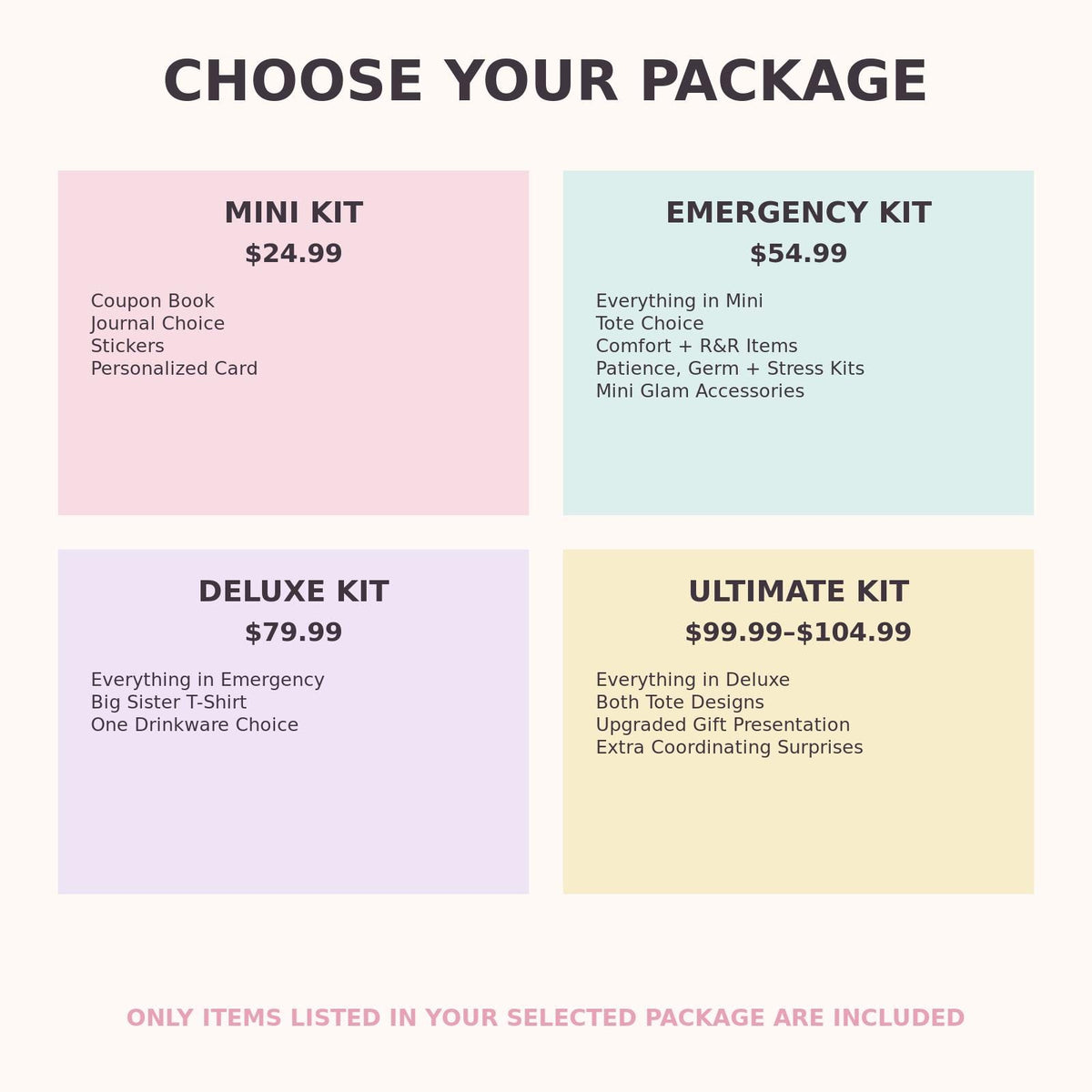 Personalized Big Sister Emergency Kit, New Sibling Gift Box, Tote, Tumbler, Journal, Activities
