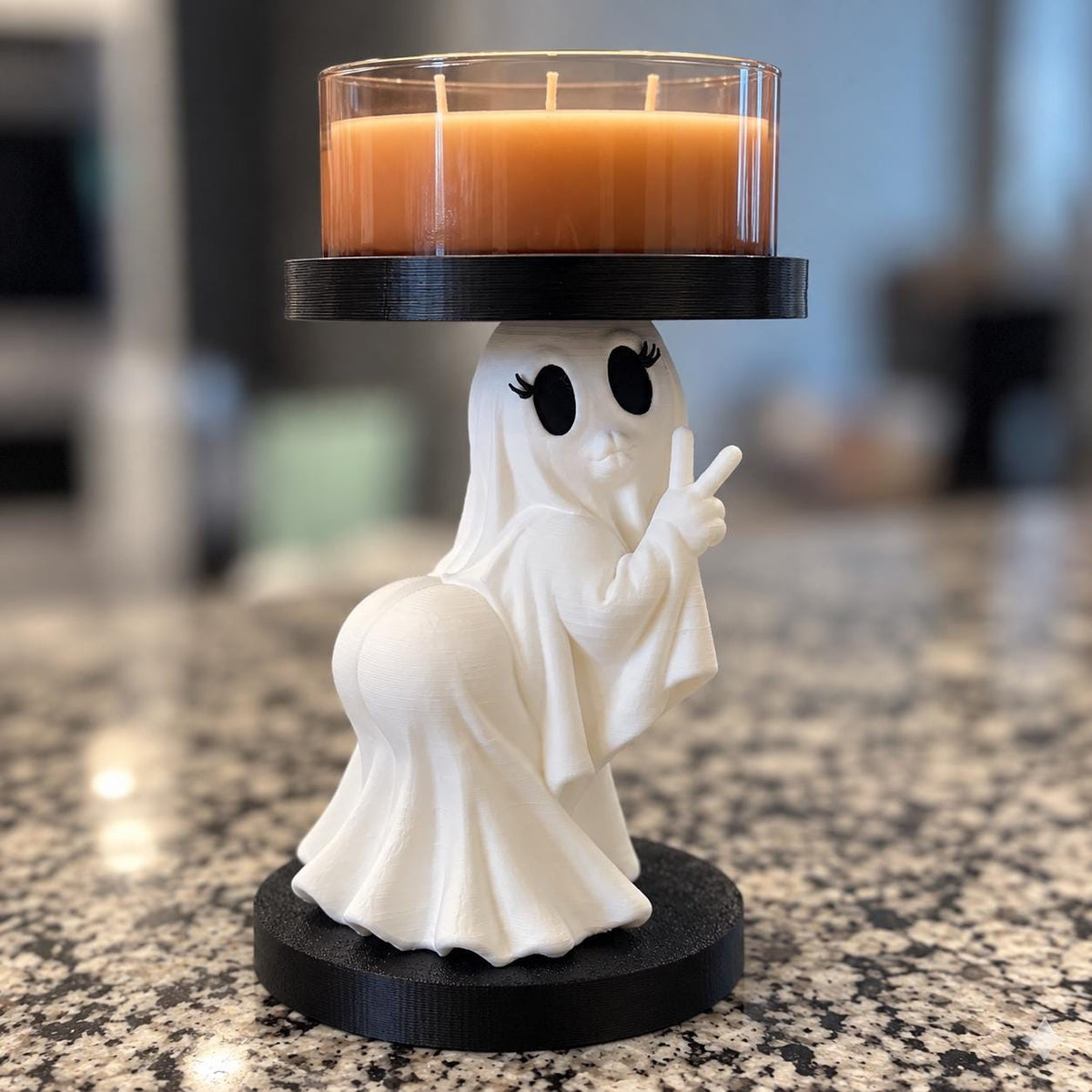 3D Printed Ghost Candle Holder | Peace Sign Halloween Decor
