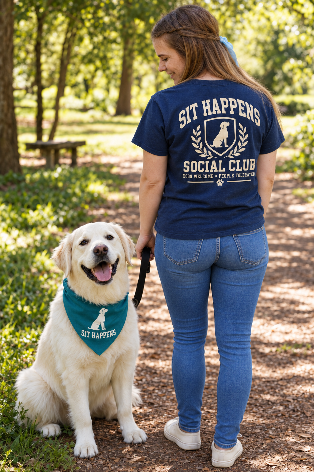Sit Happens Social Club T-Shirt – Dog Lover Crest Tee