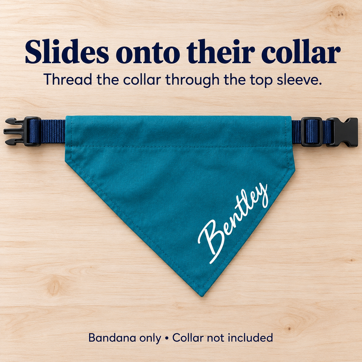 Personalized Dog Name Bandana – Over-the-Collar