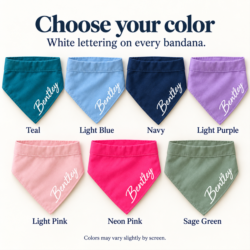 Personalized Dog Name Bandana – Over-the-Collar