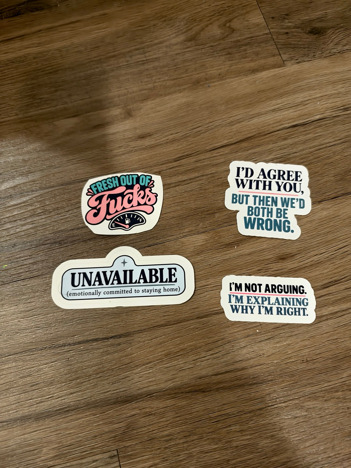 Original photograph of sticker design choices